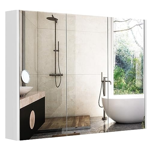 Tangkula 3-Door Frameless Medicine Cabinet with Mirror: $82.64