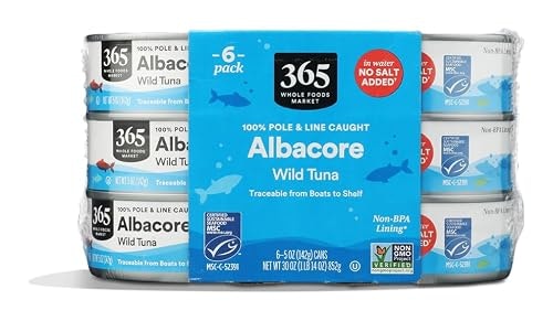365 by Whole Foods Market No Salt Albacore Tuna in Water 5-Ounce 6-Pack: $14.38 365 by Whole Foods Market No Salt Albacore Tuna in Water 5-Ounce 6-Pack: $14.38