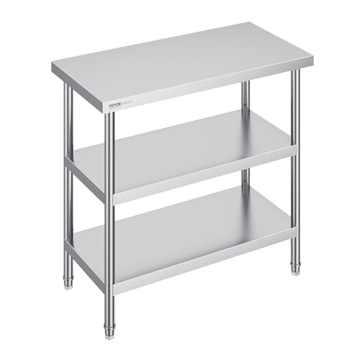 Vevor 18x36x34-Inch Stainless Steel Food Prep Table: $89.21