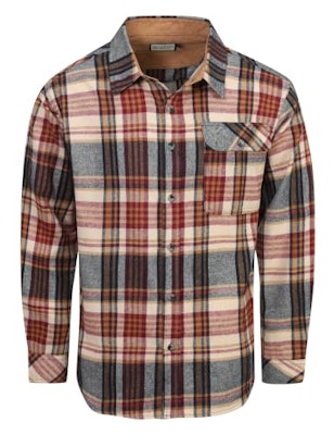 Drazivon Men's Long Sleeve Plaid Flannel Shirt for $13 + free shipping w/ Prime