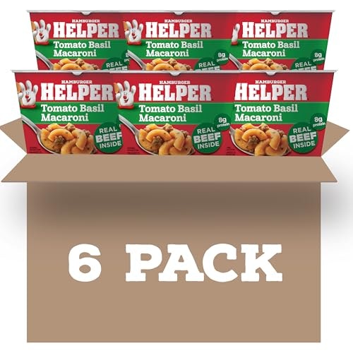 Hamburger Helper Tomato Basil Macaroni 2-oz. Microwave Cup 6-Pack: $12.47 Hamburger Helper Tomato Basil Macaroni 2-oz. Microwave Cup 6-Pack: $12.47