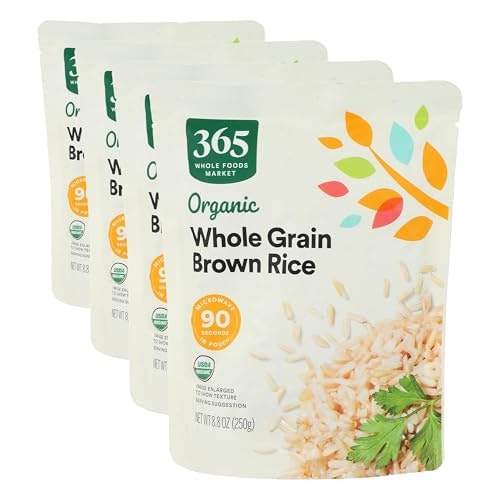 365 by Whole Foods Market Organic Whole Grain Brown Rice 9-Ounce 4-Pack: $9.92 365 by Whole Foods Market Organic Whole Grain Brown Rice 9-Ounce 4-Pack: $9.92