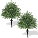 Wariff 24.5" Artificial Cedar Topiary Trees 2-Pack for $18 + free shipping