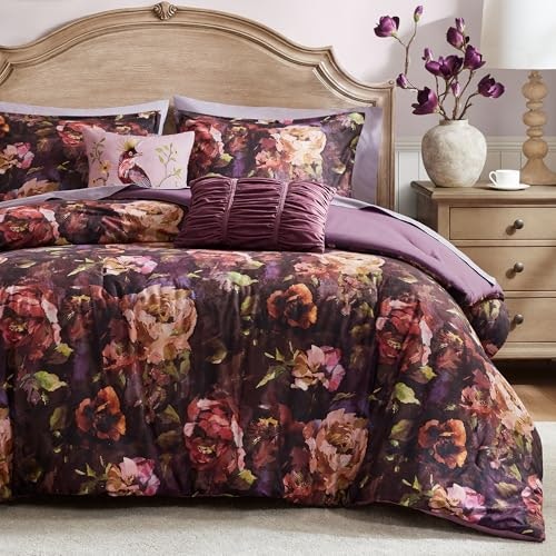 Madison Park Floral Velvet King Comforter Set 5-Piece: $89.99 Madison Park Floral Velvet King Comforter Set 5-Piece: $89.99