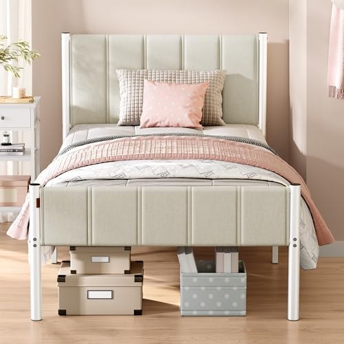 Vasagle Twin Bed Frame with Upholstered Headboard: $59.11 Vasagle Twin Bed Frame with Upholstered Headboard: $59.11