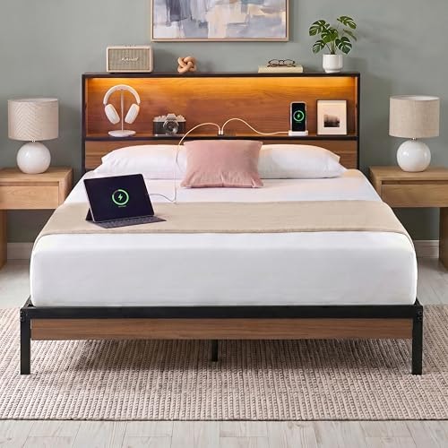 Zinus Kai Queen Platform Bed Frame with RGB LED Lights and USB Charging Station: $124.99