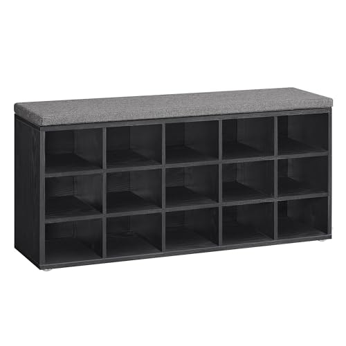 Vasagle 15-Compartment Shoe Bench with Cushion: $67.98
