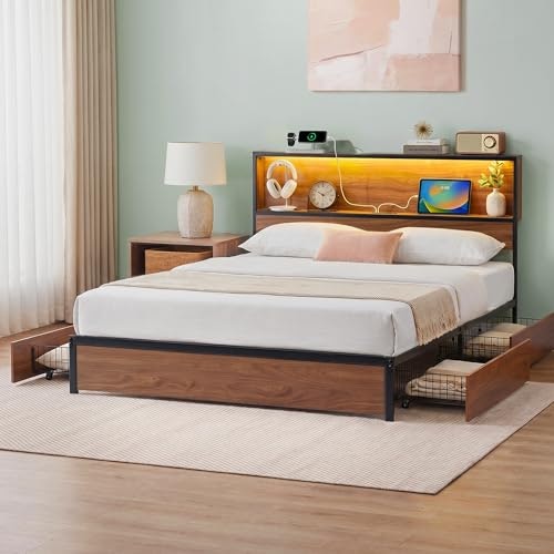 Zinus Kai King Platform Bed Frame with 4 Drawers: $185