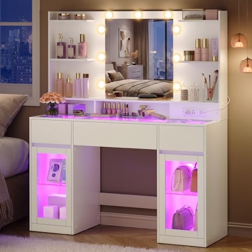 Vasagle Vanity Desk with LED Lights: $169.96 Vasagle Vanity Desk with LED Lights: $169.96