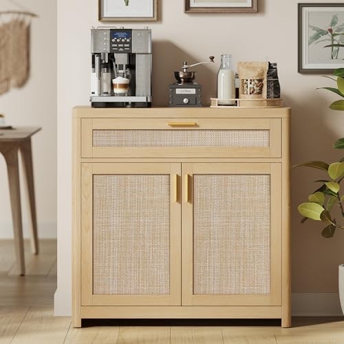 Vasagle Boho Buffet Cabinet with Rattan-Look Doors: $93.49 Vasagle Boho Buffet Cabinet with Rattan-Look Doors: $93.49
