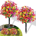 Eriqym 20" Artificial Boxwood Topiary Ball with Violet Flowers 2-Pack for $15 + free shipping w/ Prime