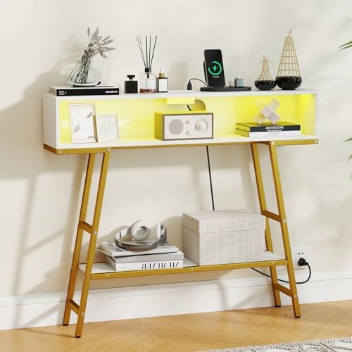 Giantex Console Table with Charging Station and LED Lights: $42.49 Giantex Console Table with Charging Station and LED Lights: $42.49