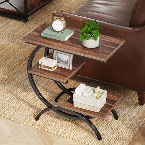 Tribesigns 3-Tier C-Shaped End Table: $55.11