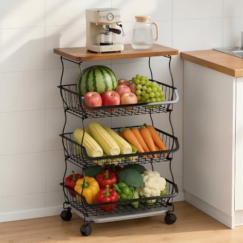 Vecelo 4-Tier Rolling Fruit and Vegetable Storage Cart: $39.09 Vecelo 4-Tier Rolling Fruit and Vegetable Storage Cart: $39.09