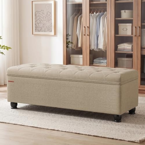 Songmics 46.5-Inch Storage Ottoman Bench: $100.89