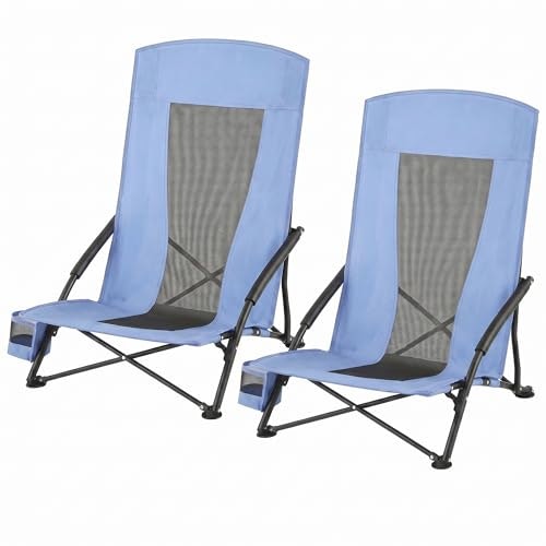 Songmics Portable Folding Beach Chair 2-Pack: $56.98
