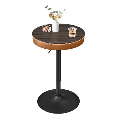 Vasagle Height Adjustable Round Bar Table with Storage: $80.73