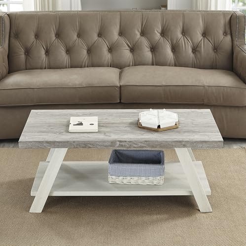 Roundhill Furniture Athens Wood Shelf Coffee Table: $80.73