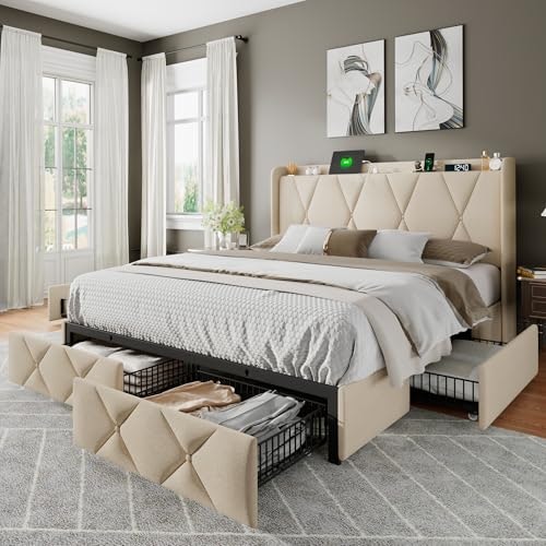 Feonase Queen Upholstered Storage Bed Frame: $226.07 Feonase Queen Upholstered Storage Bed Frame: $226.07