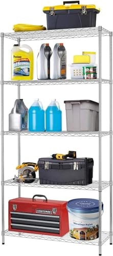 FDW 14"x36"x72" 5-Tier Heavy Duty Wire Shelving Unit: $47.59 FDW 14"x36"x72" 5-Tier Heavy Duty Wire Shelving Unit: $47.59