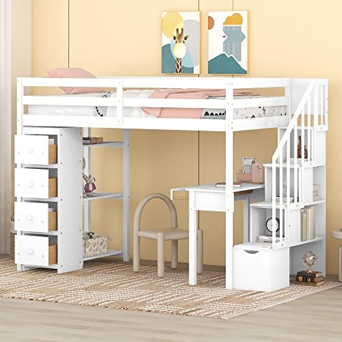 Merax Twin Loft Bed with Desk and Storage Stairs: $390.80 Merax Twin Loft Bed with Desk and Storage Stairs: $390.80