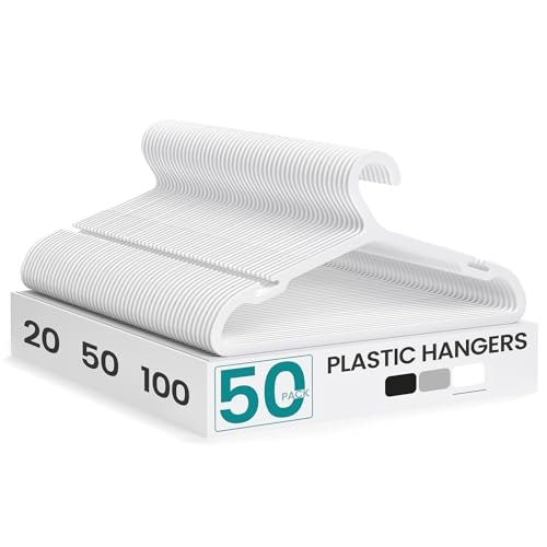 Songmics 16.4-Inch Plastic Clothes Hangers 50-Pack: $17.98