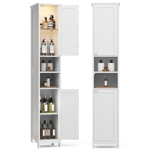 Vasagle 11.8-inch Tall Storage Cabinet with Lights: $75.97