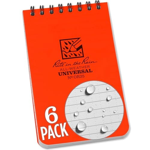 Rite in the Rain 3" x 5" Top Spiral Weatherproof Notebook 6-Pack: $17.10
