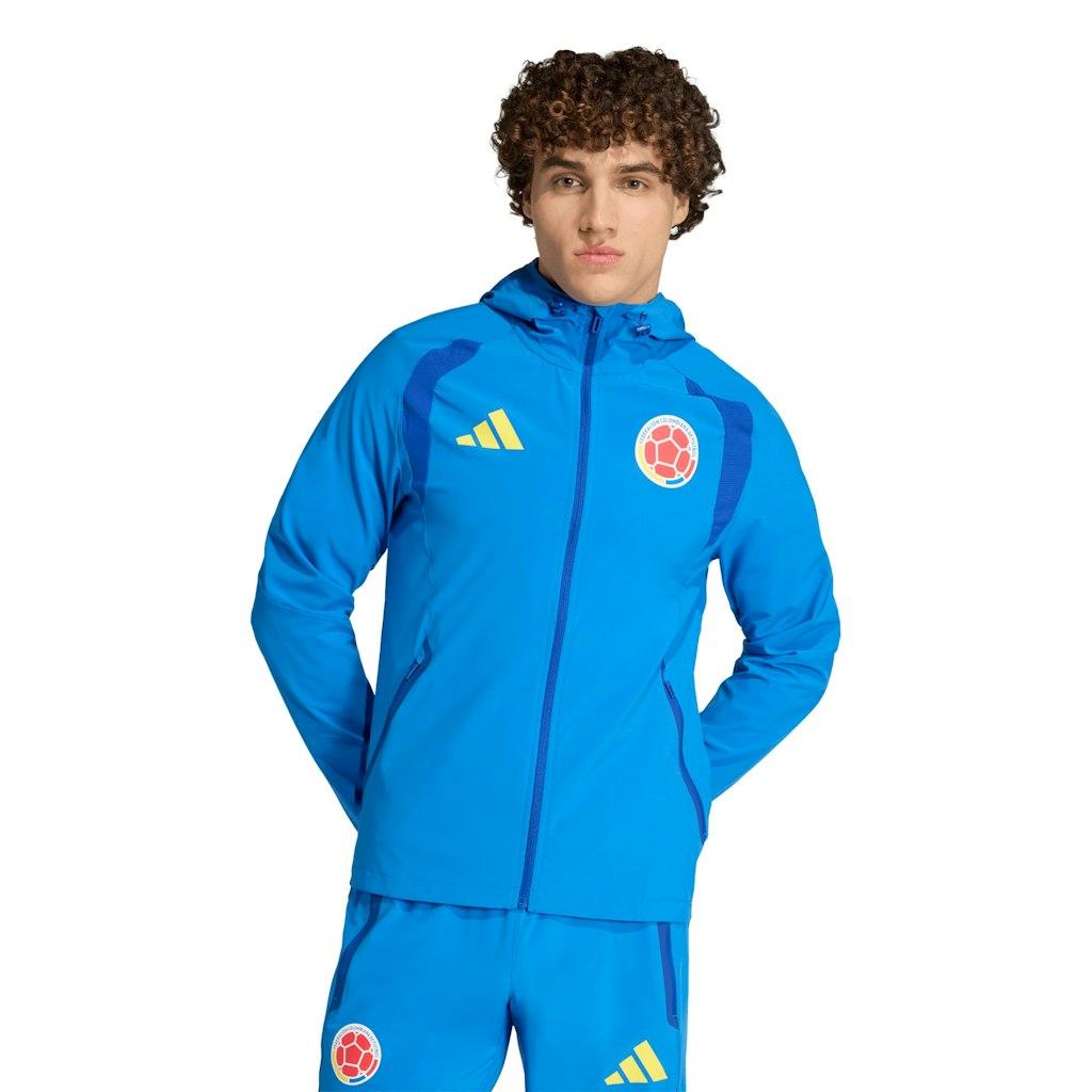 Adidas Colombia National Team 2026 Tiro Travel Full-Zip Windbreaker Hoodie: $63 Adidas Colombia National Team 2026 Tiro Travel Full-Zip Windbreaker Hoodie: $63