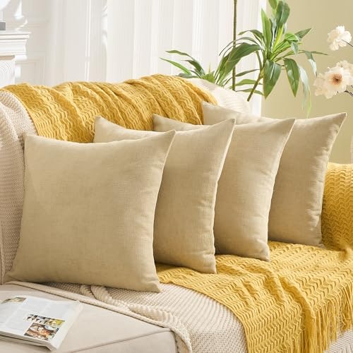 Gawamay 18x18-Inch Square Chenille Throw Pillow Covers 4-Pack: $31.44 Gawamay 18x18-Inch Square Chenille Throw Pillow Covers 4-Pack: $31.44