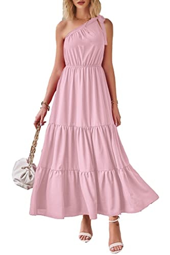 Prettygarden Women's One-Shoulder Boho Maxi Dress: $41.64 Prettygarden Women's One-Shoulder Boho Maxi Dress: $41.64