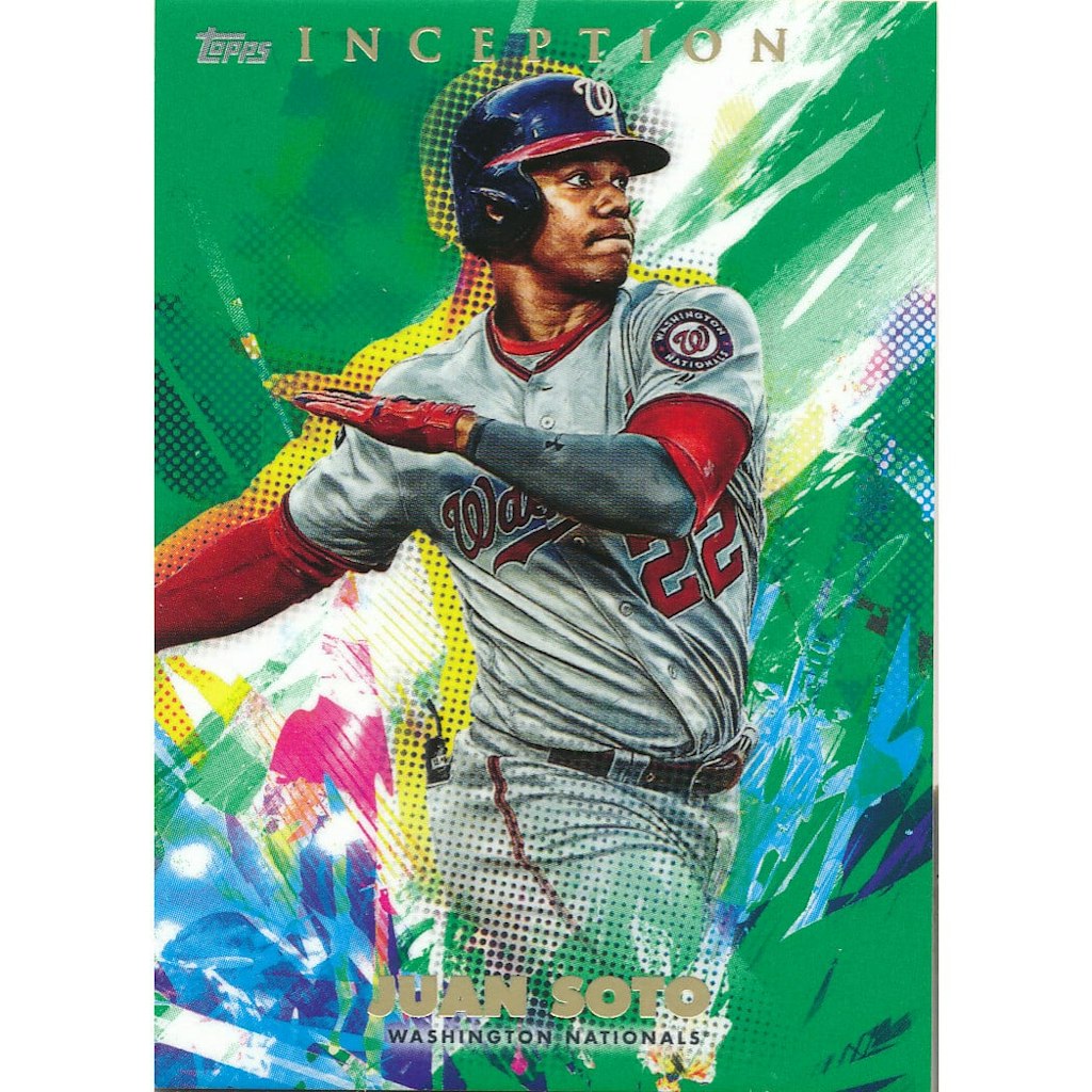 2020 Topps Inception Green Juan Soto Baseball Card: $10.80 2020 Topps Inception Green Juan Soto Baseball Card: $10.80