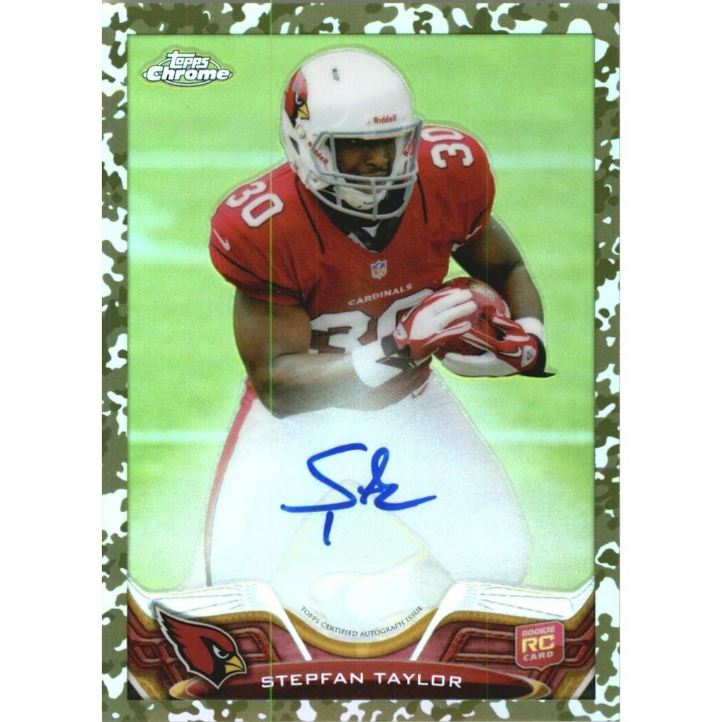 2013 Topps Chrome Stepfan Taylor Rookie Autograph Camo Refractor: $10.50 2013 Topps Chrome Stepfan Taylor Rookie Autograph Camo Refractor: $10.50