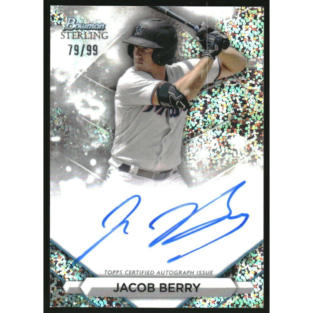 Jacob Berry 2023 Bowman Sterling Prospect Speckle Refractor Autograph: $10.80 Jacob Berry 2023 Bowman Sterling Prospect Speckle Refractor Autograph: $10.80