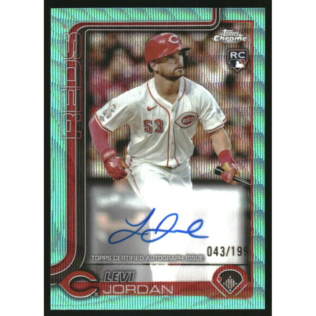 2025 Topps Chrome Levi Jordan Rookie Autograph Aqua Wave Refractor: $10.80 2025 Topps Chrome Levi Jordan Rookie Autograph Aqua Wave Refractor: $10.80