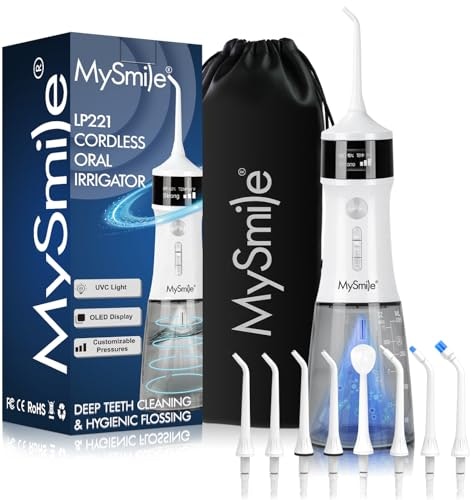 MySmile LP221 Cordless Water Flosser with UVC Light and OLED Display: $45.19