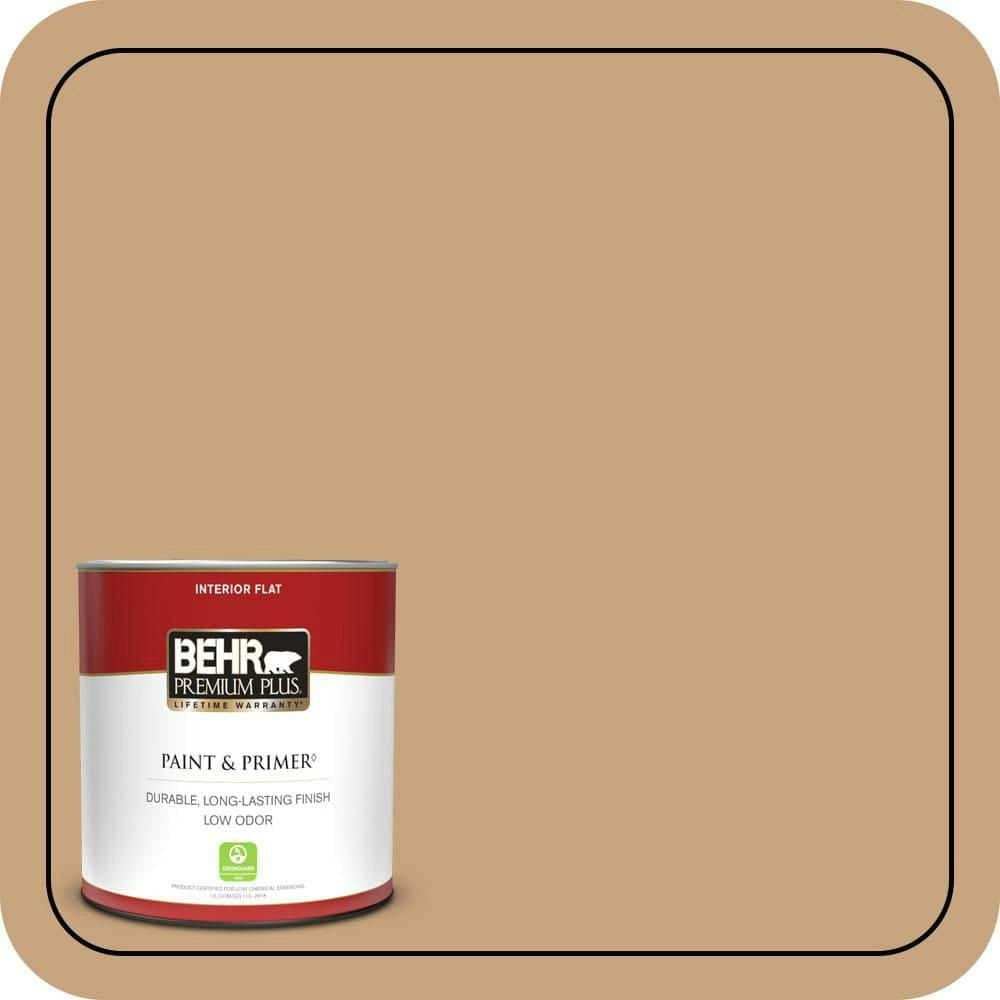 Behr Premium Plus Flat Interior Paint and Primer 1-Quart Pelican Tan: $17.48