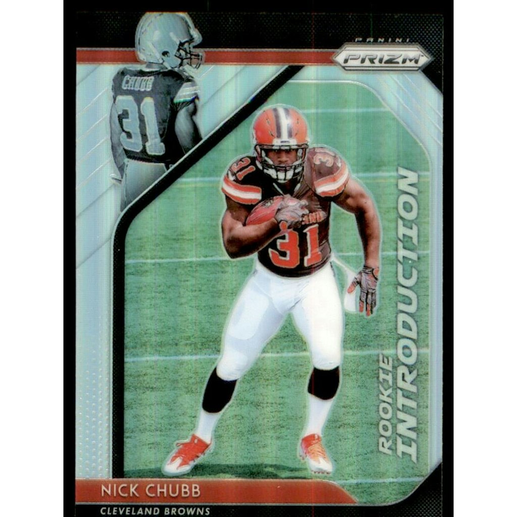 2018 Panini Prizm Nick Chubb Rookie Card: $10.80 2018 Panini Prizm Nick Chubb Rookie Card: $10.80