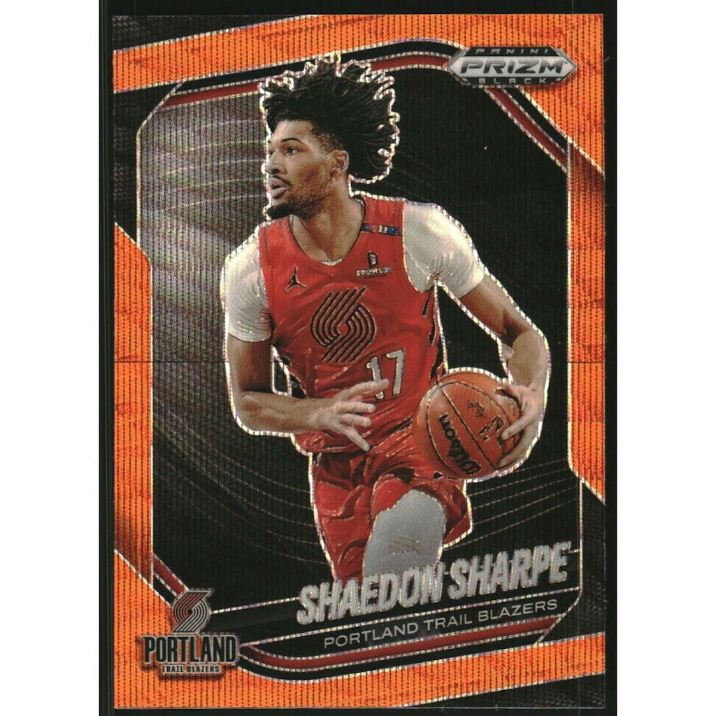 2024-25 Panini Prizm Shaedon Sharpe Black Prizms Orange Wave Card: $18 2024-25 Panini Prizm Shaedon Sharpe Black Prizms Orange Wave Card: $18