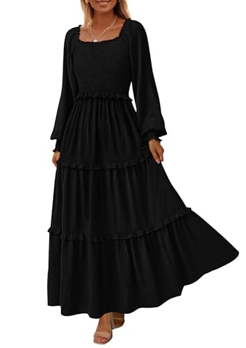 Prettygarden Women's Boho Smocked Long Sleeve Maxi Dress: $36.79 Prettygarden Women's Boho Smocked Long Sleeve Maxi Dress: $36.79
