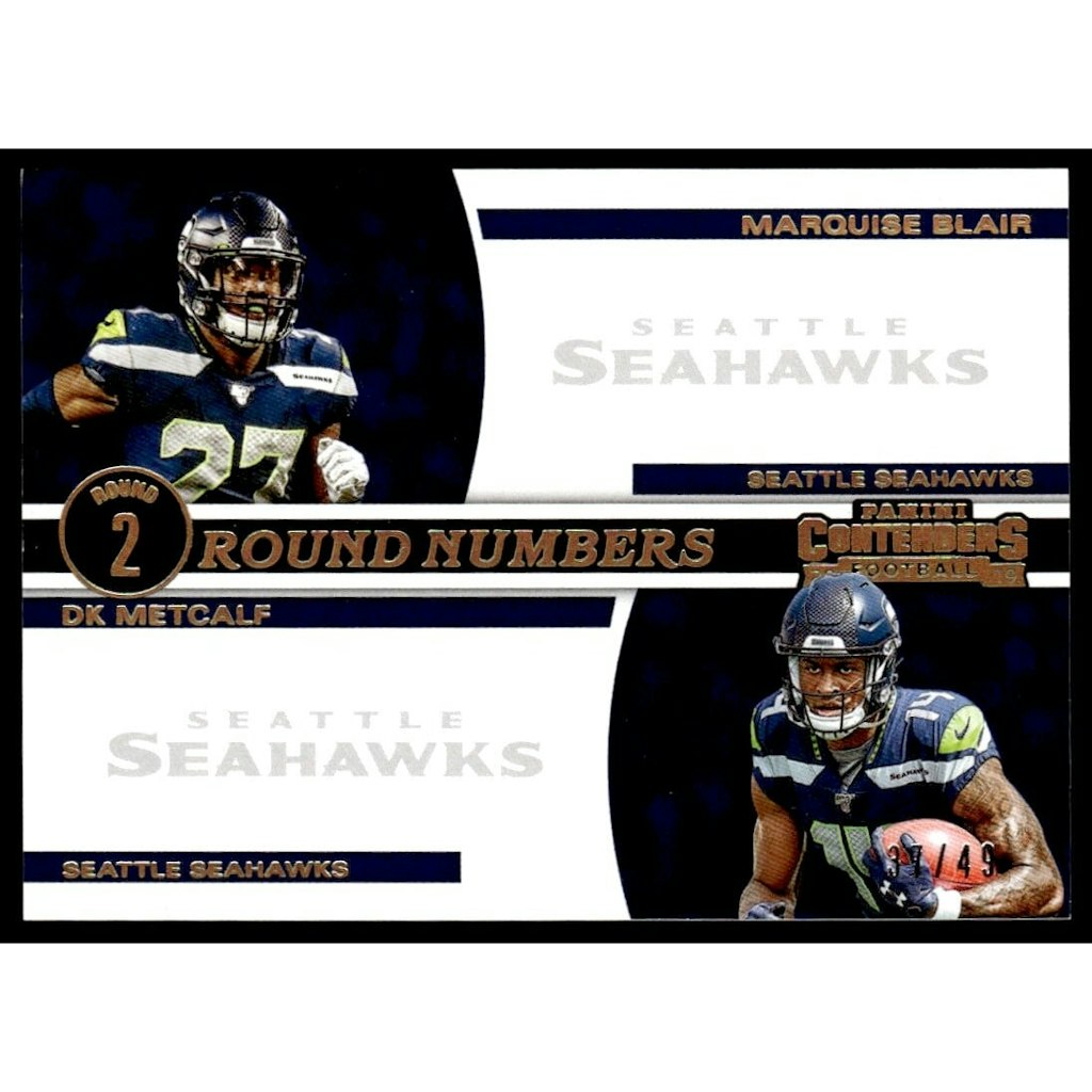 2019 Panini Contenders Round Numbers Gold D.K. Metcalf Marquise Blair Trading Card: $22.50 2019 Panini Contenders Round Numbers Gold D.K. Metcalf Marquise Blair Trading Card: $22.50