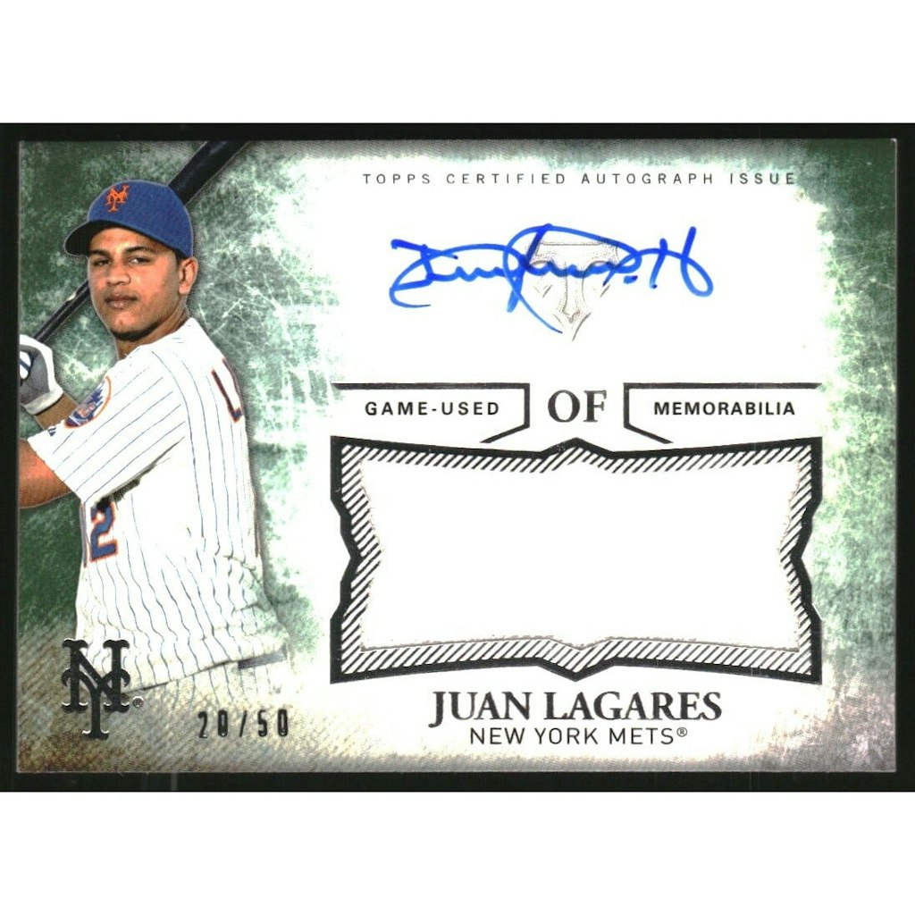 2015 Topps Triple Threads Juan Lagares Unity Relic Autograph Emerald: $10.80 2015 Topps Triple Threads Juan Lagares Unity Relic Autograph Emerald: $10.80