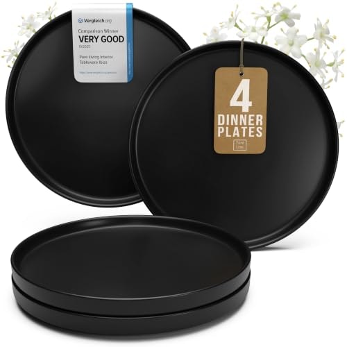 Stoneware Black Plate Set 4-Pack: $21.24