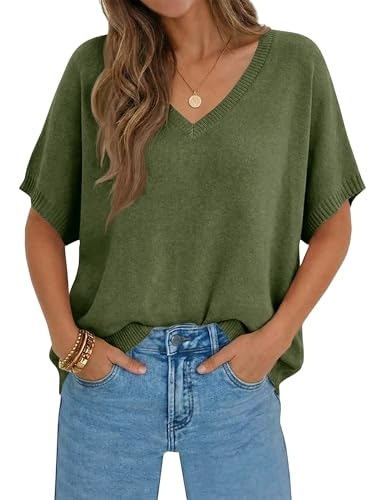 Saodimallsu Women's Oversized V-Neck Knit Pullover: $24.63 Saodimallsu Women's Oversized V-Neck Knit Pullover: $24.63