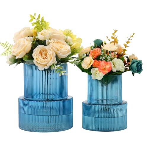 Yanwe1 Ribbed Glass Vase 2-Pack: $28.89