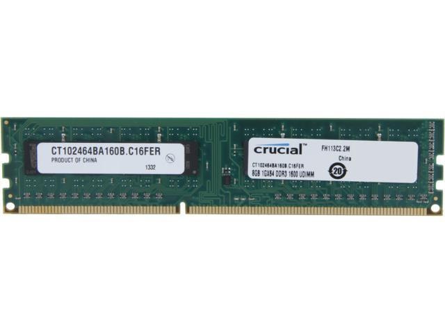 Crucial 8GB DDR3 1600 Desktop Memory: $44.99 Crucial 8GB DDR3 1600 Desktop Memory: $44.99
