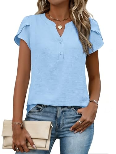 Zeagoo Women's Business Casual Short Sleeve Blouse: $13.98 Zeagoo Women's Business Casual Short Sleeve Blouse: $13.98