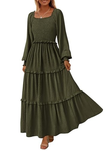 Prettygarden Women's Boho Smocked Long Sleeve Maxi Dress: $33.23 Prettygarden Women's Boho Smocked Long Sleeve Maxi Dress: $33.23