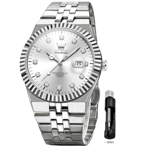 Olevs Silver and Gold Stainless Steel Diamond Analog Quartz Men's Watch: $35.02 Olevs Silver and Gold Stainless Steel Diamond Analog Quartz Men's Watch: $35.02