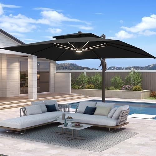 BreezyShade by King 10x13-Foot Cantilever Patio Umbrella with Light: $339.98 BreezyShade by King 10x13-Foot Cantilever Patio Umbrella with Light: $339.98